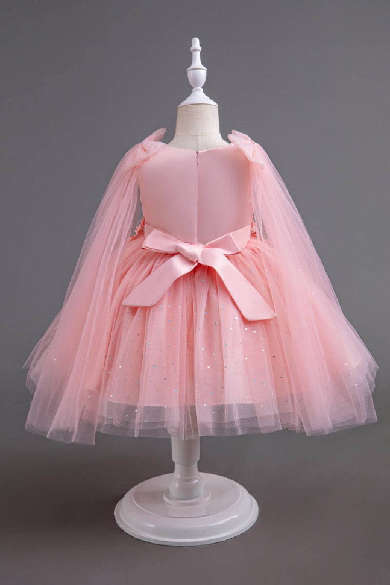 A-Line Knee Length Tulle Lace Flower Girl Dress 778906166482