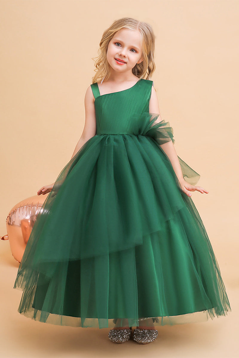 A-Line Maxi Tulle Flower Girl Dress 682982626293