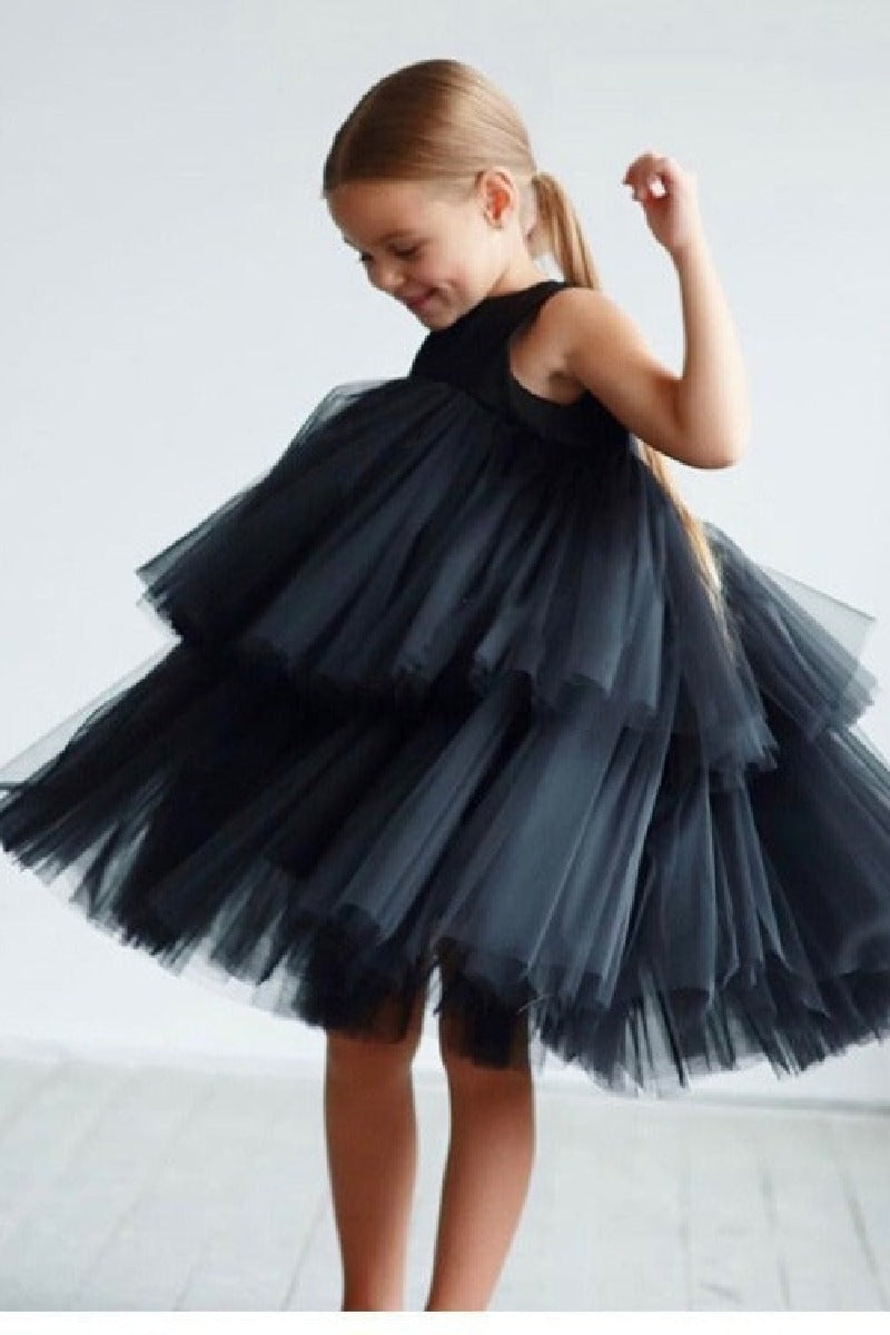 Ball Gown Scoop Neck Sleeveless Mini Tulle Flower Girl Dresses 606456801196