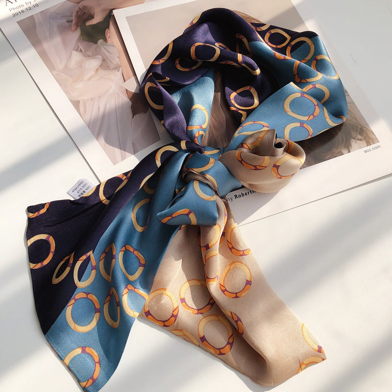 Mulberry silk scarf Double-sided silk scarf scarf streamer 636298573477