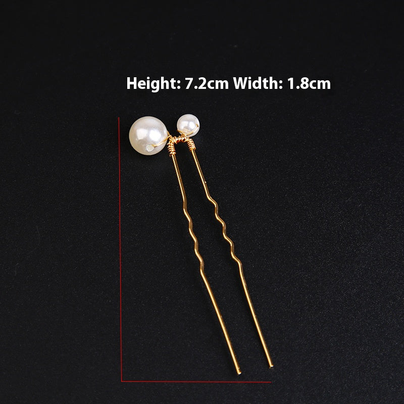 U-shaped Pearl Brida Hairpins 6 piece 684476301257