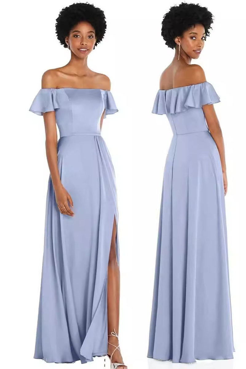 A-Line Maxi Chiffon  Bridesmaid Dress  837742062907