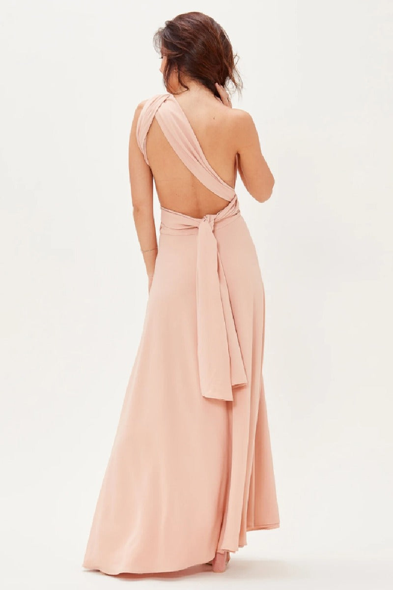 A-Line Maxi  Knitted Fabric Bridesmaid Dress 613443982386