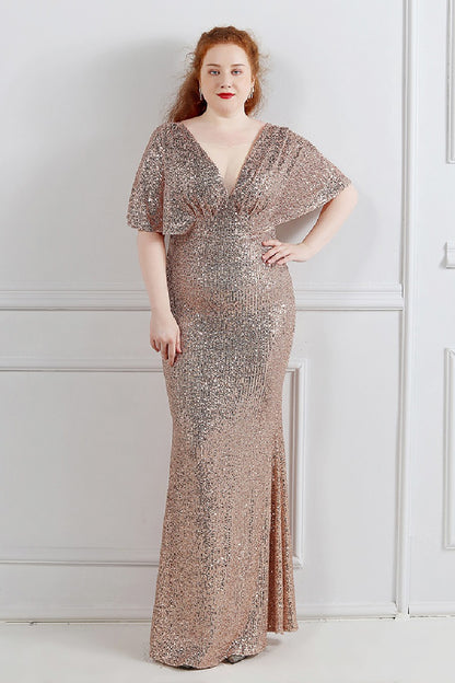 Sheath-column floor length sequined dress 646322132270