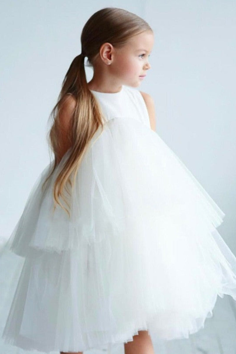 Ball Gown Scoop Neck Sleeveless Mini Tulle Flower Girl Dresses 606456801196