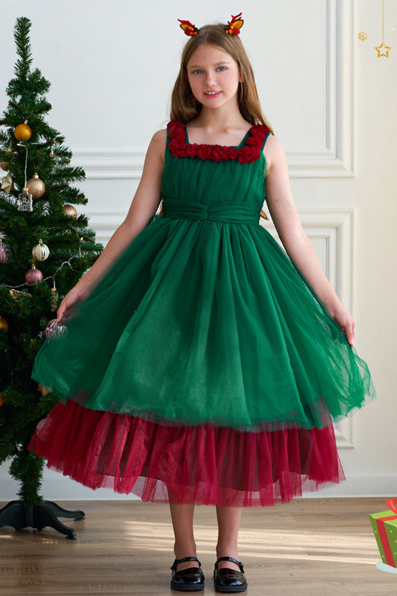 A-Line Midi Organza Flower Girl Dress 740889975918