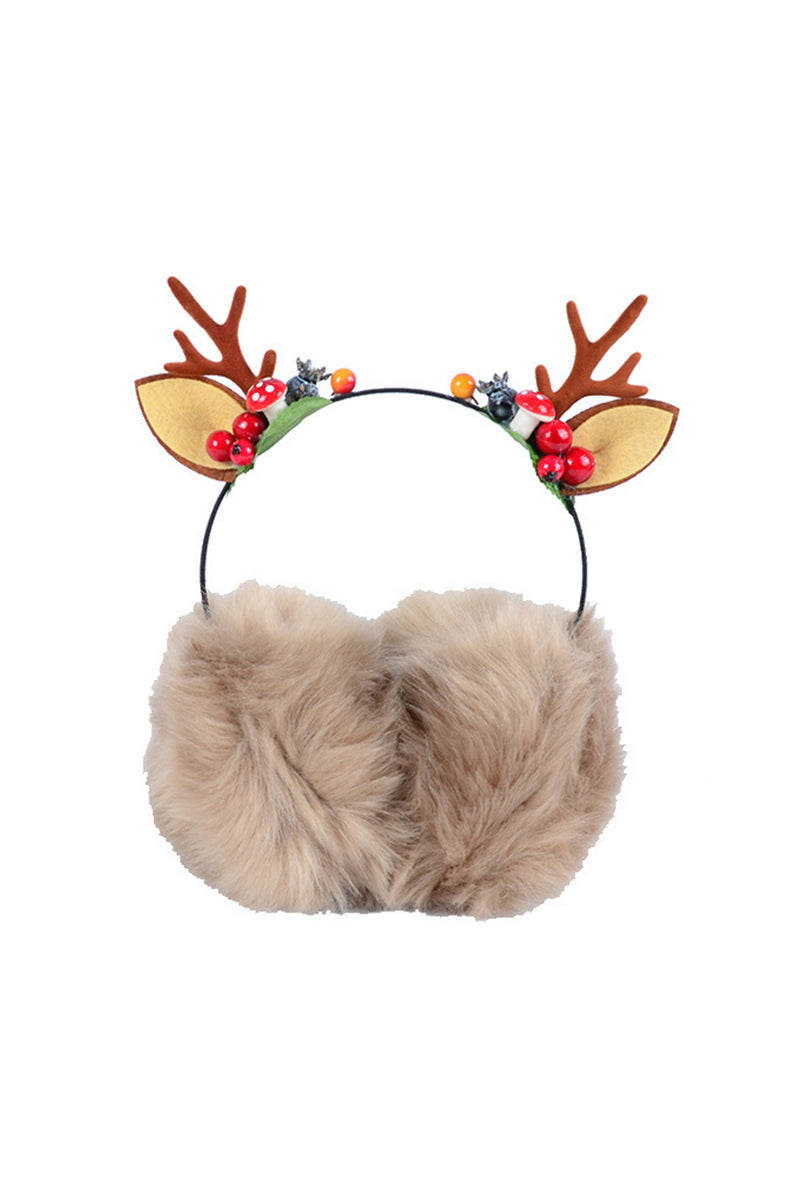 Christmas elk antlers Winter warm earmuffs Cute cat ear headband headdress 849465740917