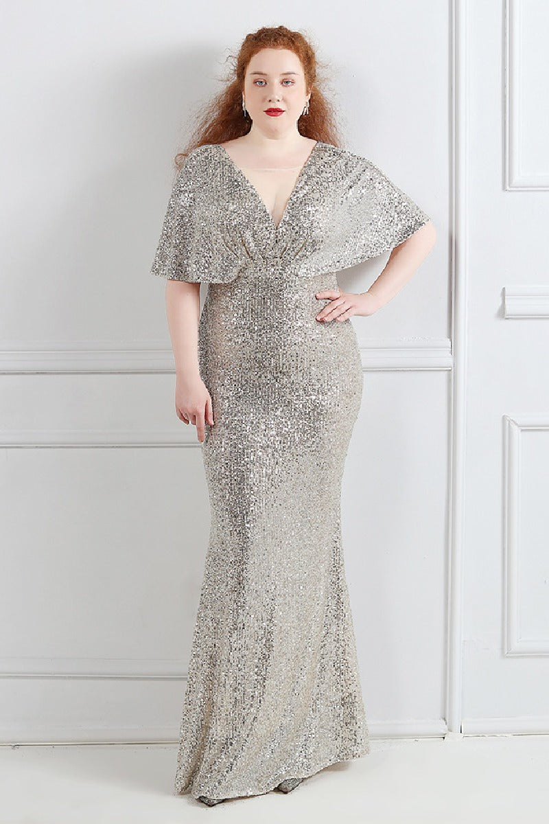 Sheath-column floor length sequined dress 646322132270