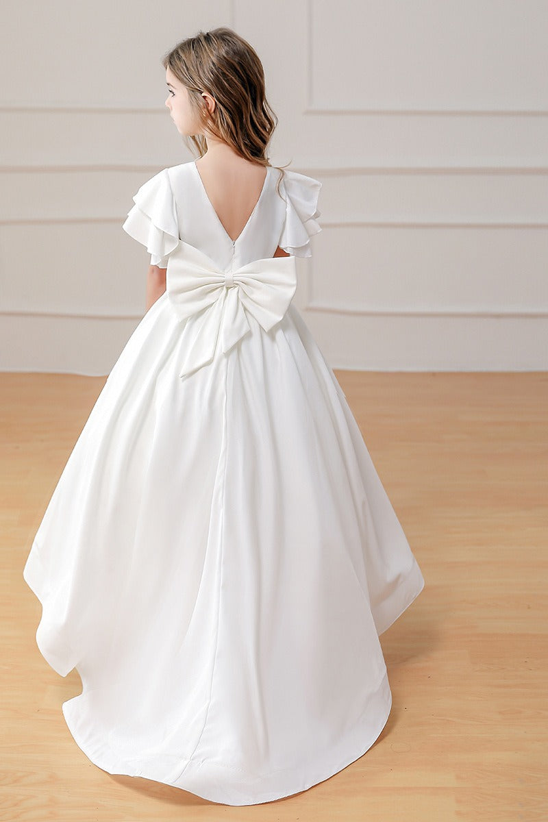 Ball-Gown/Princess Chiffon Sweep Train Flower Girl Dresses Pageant Dresses With Bow  805784889355