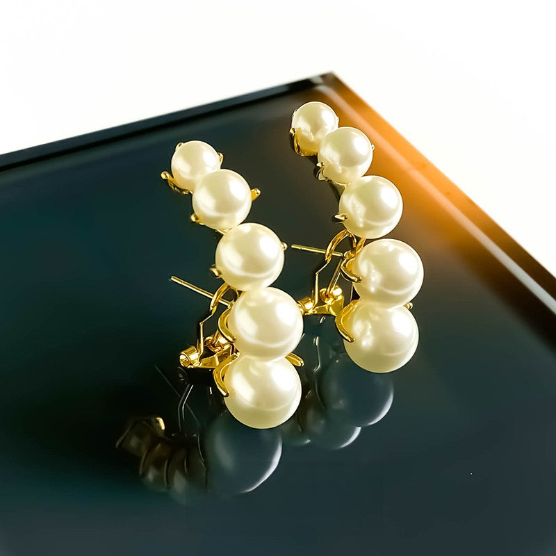 Pearl temperament light luxury high sense earring girl 713489295419