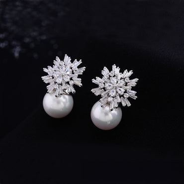 925 Silver needle shell pearl earrings 44806862656