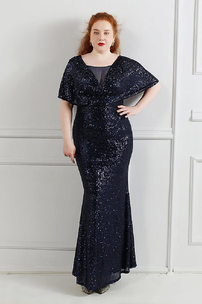 Sheath-column floor length sequined dress 646322132270