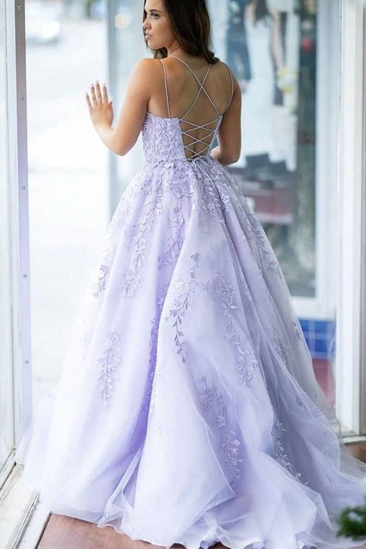 A-Line Sweep-Brush Train Tulle Prom Dress CS0403