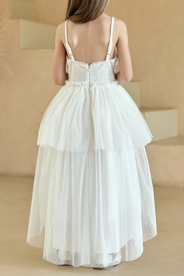 A-Line Sweetheart Neckline Sleeveless Asymmetrical Tulle Flower Girl Dresses 870928364976