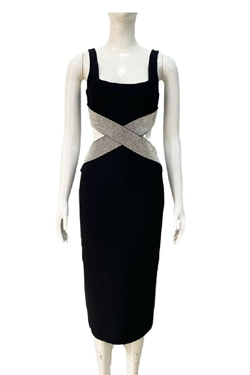 Sexy halter V-neck bandage cocktail dress 783636377944