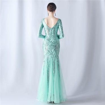 Trumpet-Mermaid Floor Length Sequins Dress 785114258670