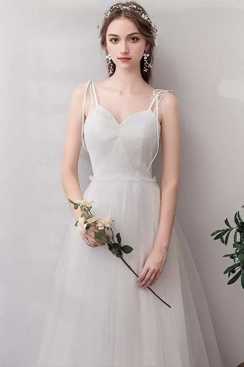 A-Line Floor Length Tulle Wedding Dress 725272414681