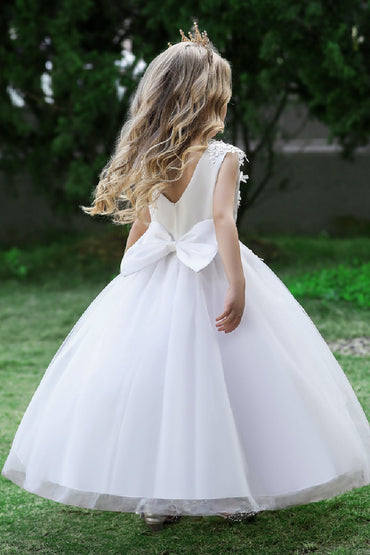 Ball-Gown Scoop Neck Sleeveless Floor-Length Lace/Tulle Flower Girl Dresses 669112568621