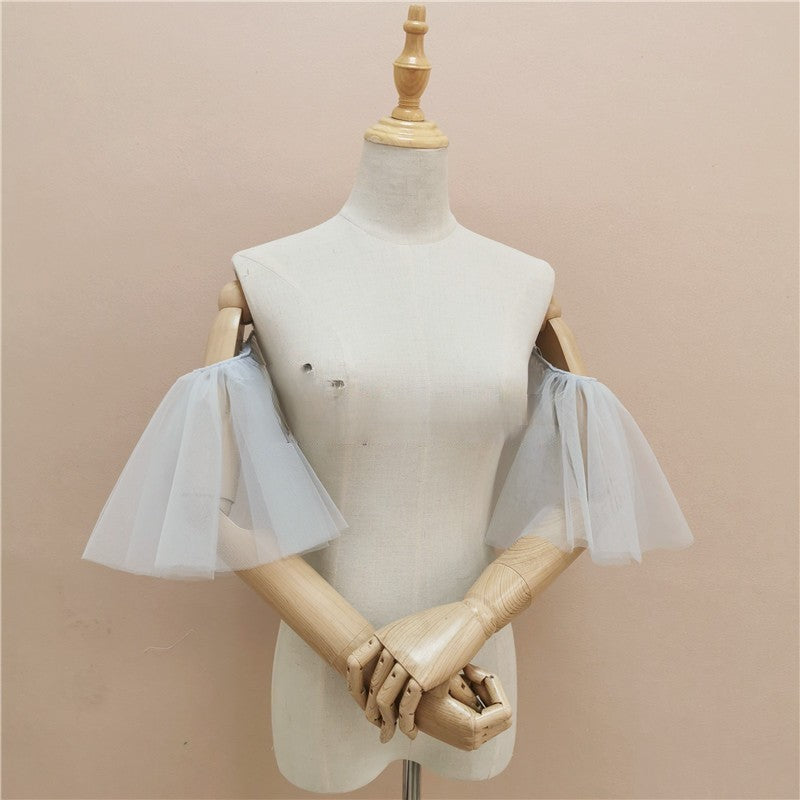 Bridal dress sleeve cover arm accessory sew free elastic sleeves 658367941193