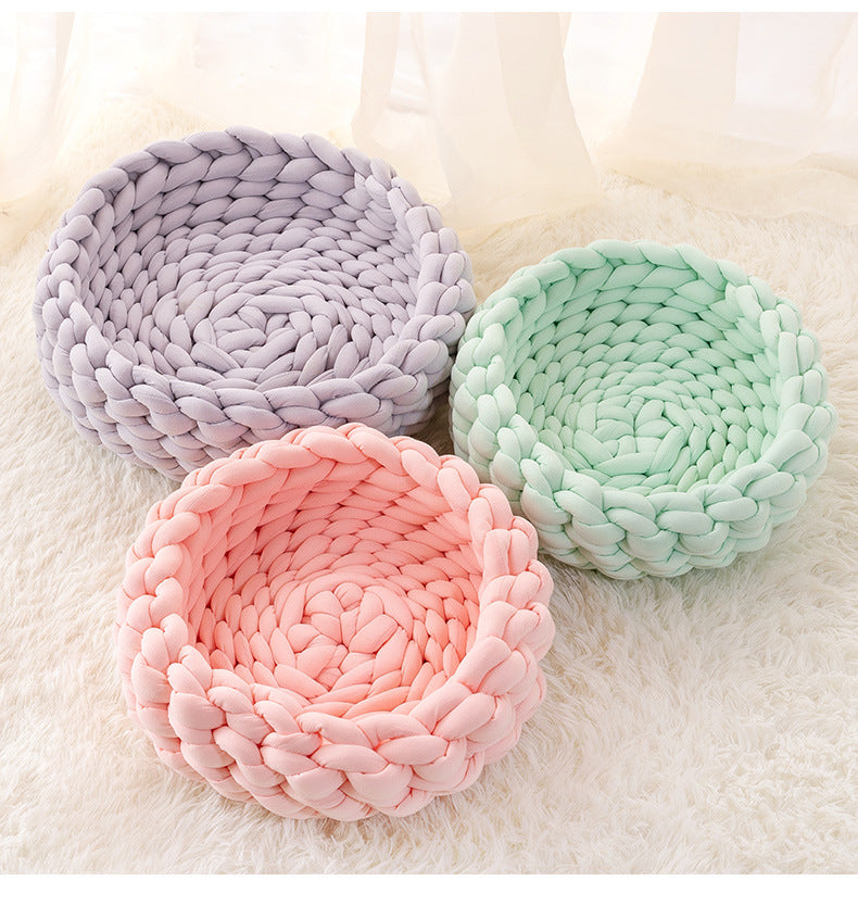 Hand-woven pet cat nest with cored cotton wool thread 651699753076