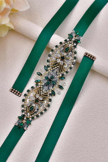 Ribbons Wedding Sash with Rhinestone Imitation Pearl  837366894589