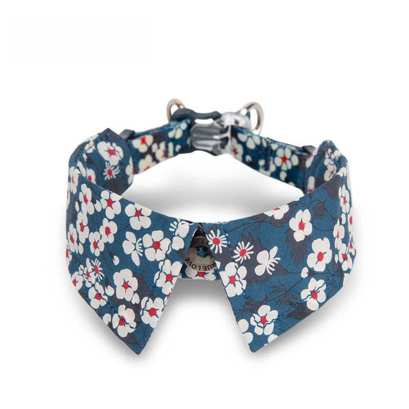 Pet cat floral bow tie collar cotton soft three-speed adjustable buckle 705224552519