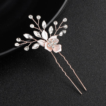 Bridal Headwear Flower Leaf Hair Comb Pin Exquisite hair ornaments Alloy flower Hairpin comb set 566273410210