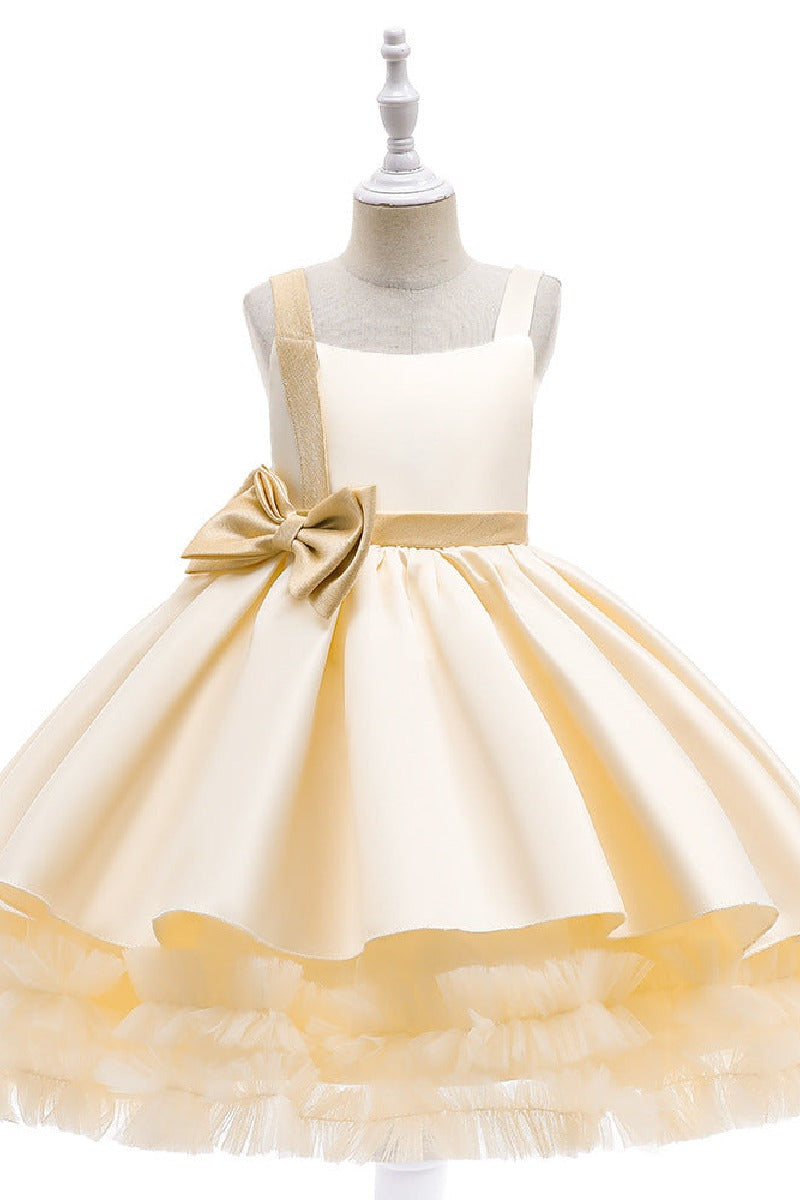 A-Line Mini Satin Flower Girl Dress 682558338968