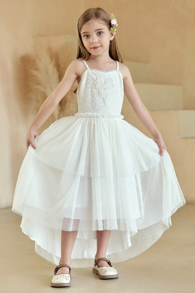 A-Line Sweetheart Neckline Sleeveless Asymmetrical Tulle Flower Girl Dresses 870928364976