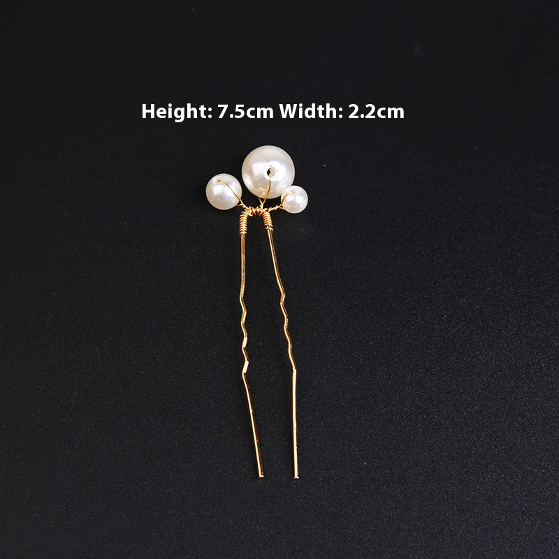 U-shaped Pearl Brida Hairpins 6 piece 684476301257