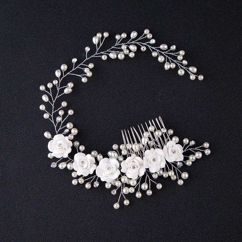 Bridal headwear Handmade flower comb Princess hair comb Wedding headwear hair accessories 573142301694