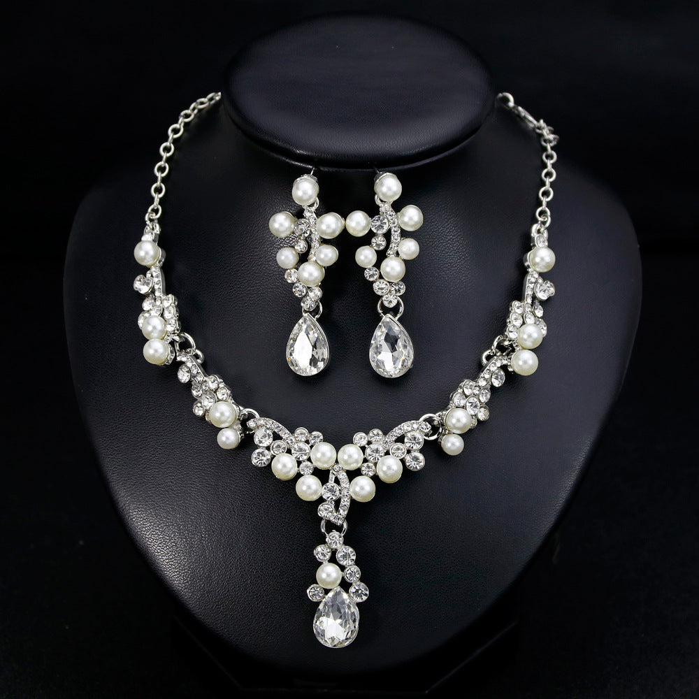 Bridal Necklace set Wedding matching earrings necklace jewelry two-piece jewelry set 574810894603