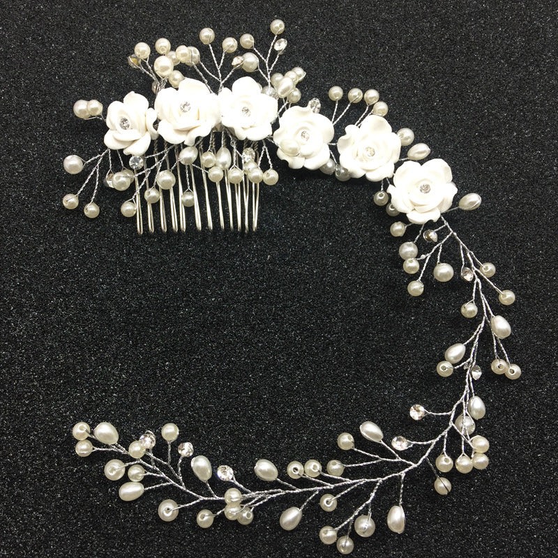 Bridal headwear Handmade flower comb Princess hair comb Wedding headwear hair accessories 573142301694