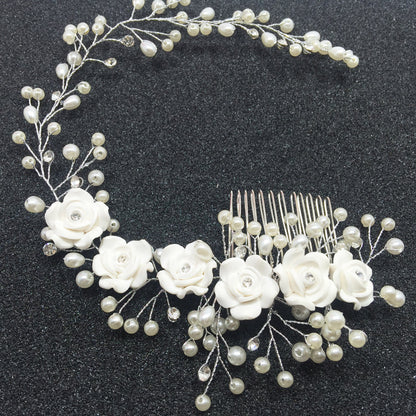 Bridal headwear Handmade flower comb Princess hair comb Wedding headwear hair accessories 573142301694