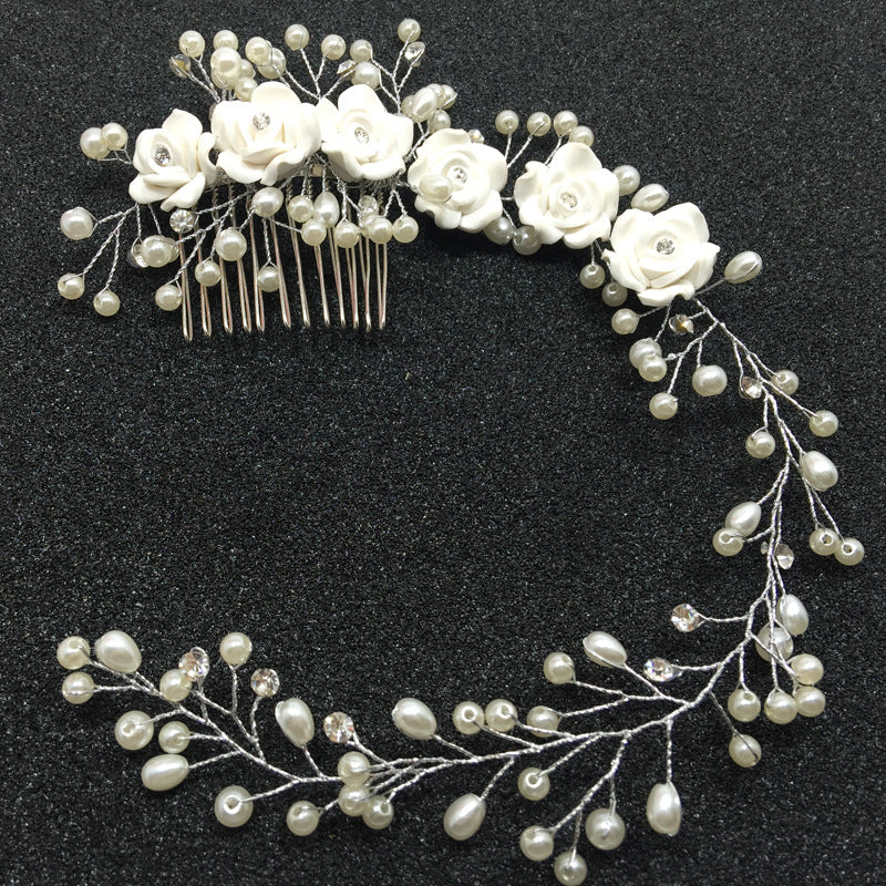 Bridal headwear Handmade flower comb Princess hair comb Wedding headwear hair accessories 573142301694