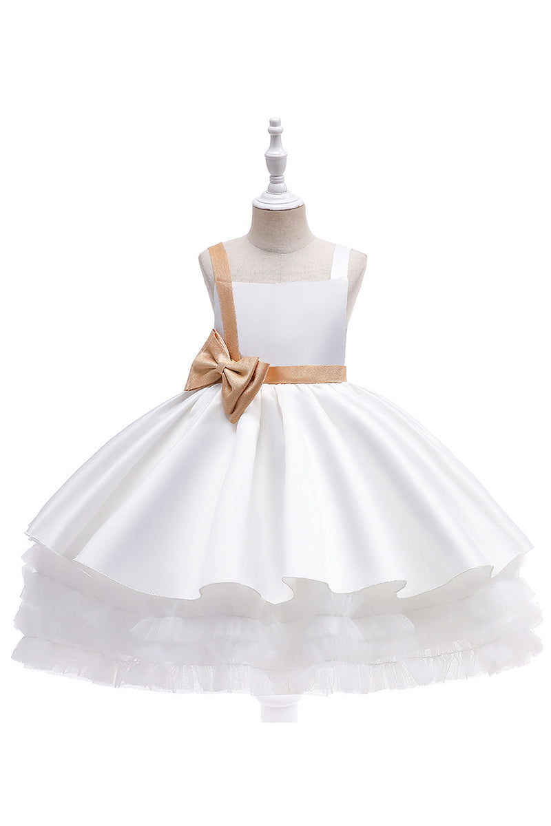 A-Line Mini Satin Flower Girl Dress 682558338968