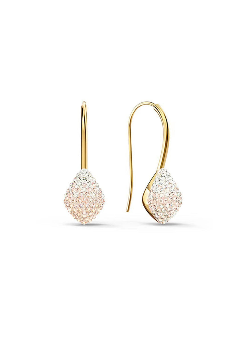 Gradient Champagne Drop stud Crystal diamond earrings 810230936368