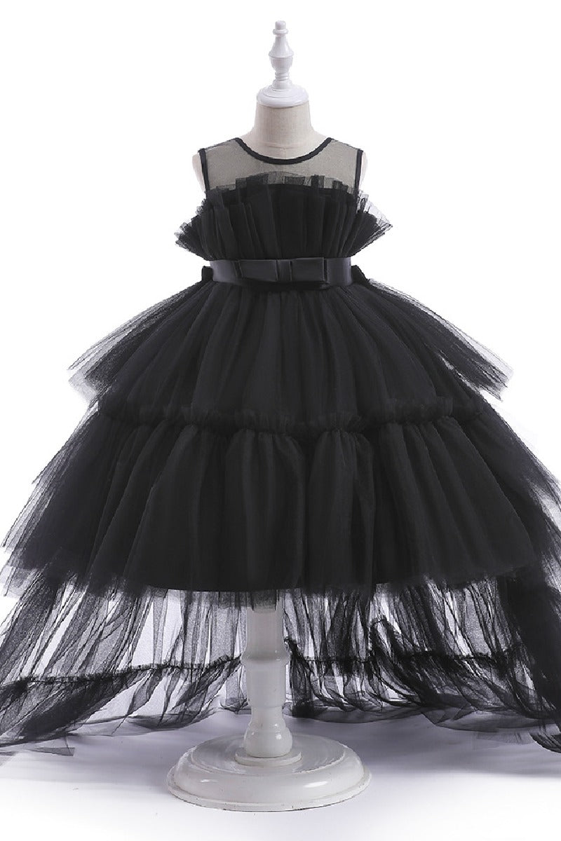 Ball-Gown Square Neckline Knee-Length Tulle Removable tail Flower Girl Dresses 776544998685