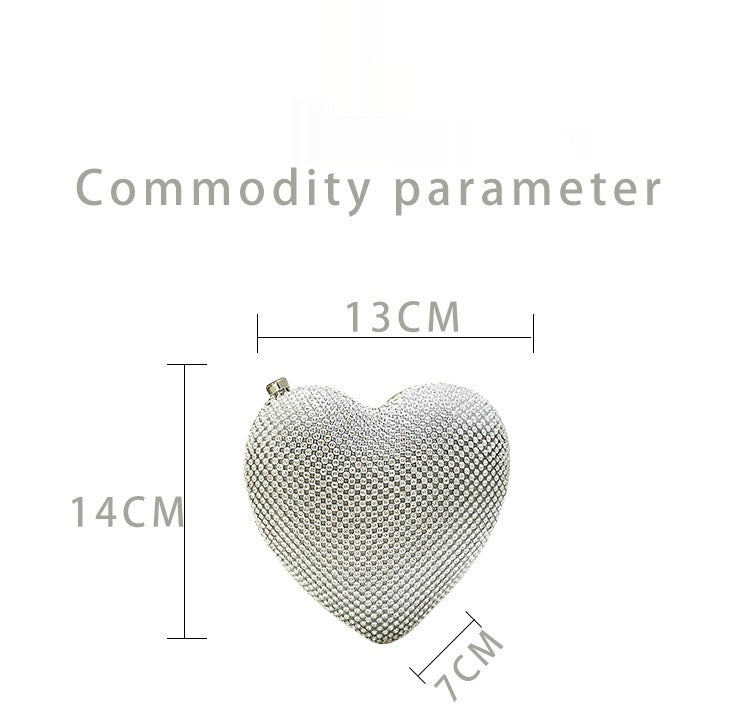 Diamond Heart Bag mini Shiny Diamond Evening bag 729106323676