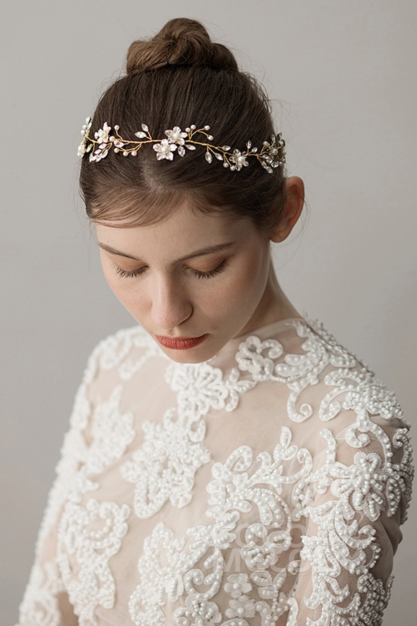 Alloy Headbands with Imitation Pearl and Crystals AH18013