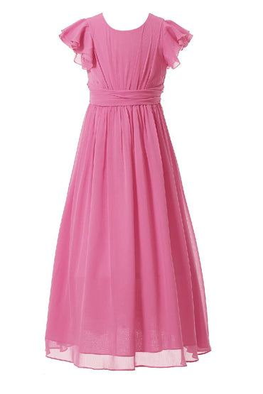 Elegant A-Line Scoop Bridesmaid Chiffon Gown B01MCSQLIY