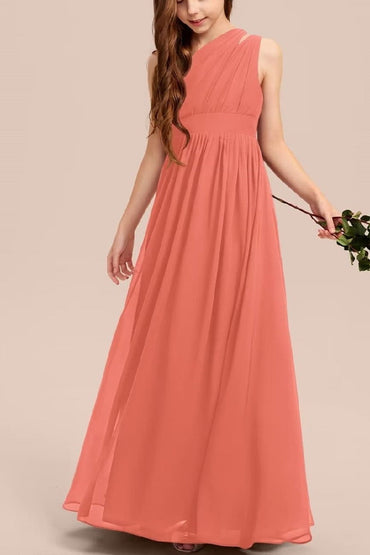 One Shoulder A-Line Junior Bridesmaid Dress B0C69DBSKL