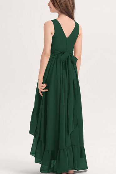 Junior Bridesmaid Dress High-Low Chiffon Gown B0CJDQ8SB2