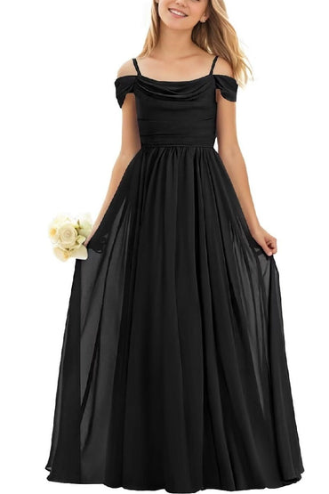 Floor Length Chiffon Junior Bridesmaid Dress B0DFVKW1HW