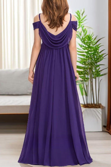 Floor Length Chiffon Junior Bridesmaid Dress B0DFVKW1HW