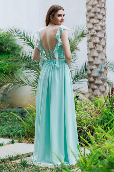 A-Line Floor Length Chiffon Bridesmaid Dress CB0706