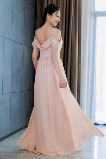 A-Line Floor Length Chiffon Bridesmaid Dress CB0717