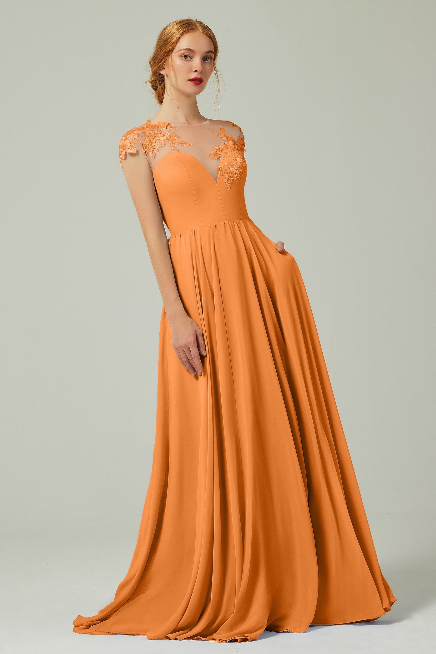 Sunset Orange Bridesmaid Dresses