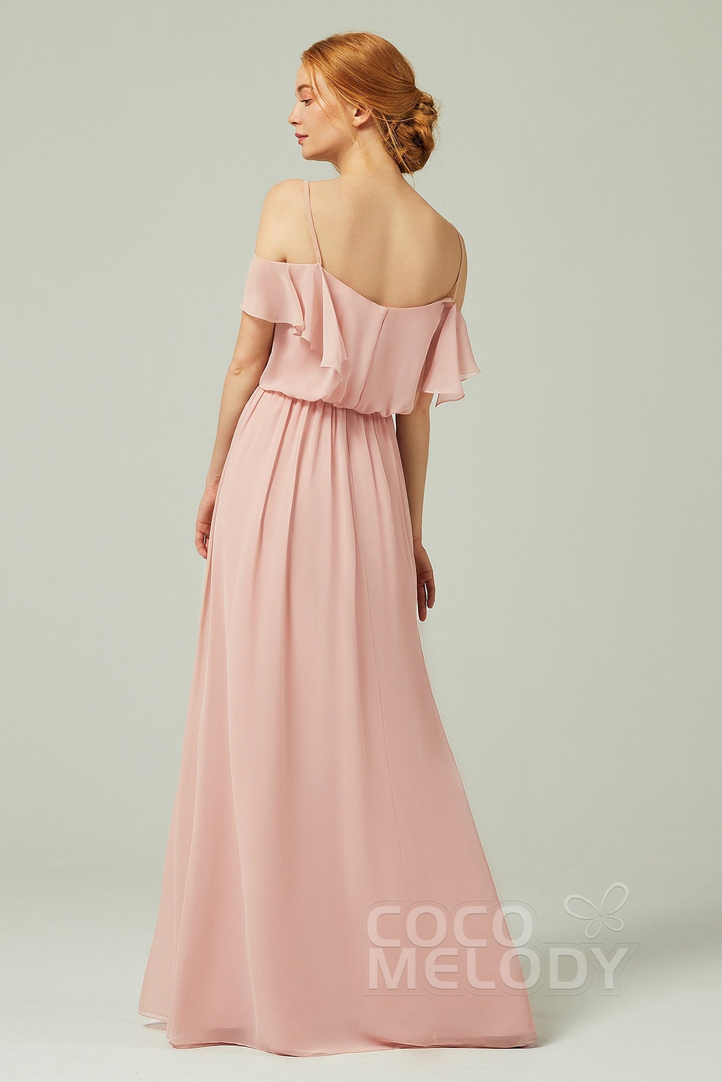 A-Line Floor Length Chiffon Bridesmaid Dress CB0300