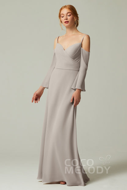 A-Line Floor Length Chiffon Bridesmaid Dress CB0307